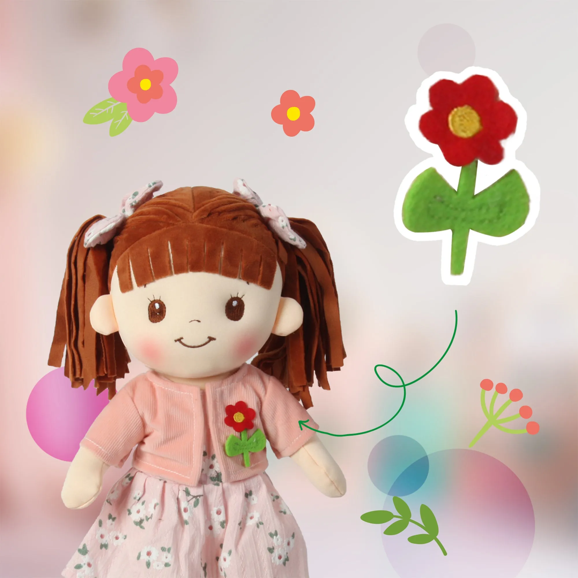 16" Little Sweet Hearts Peach Doll (90964)