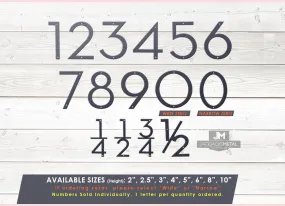 2.5 inch Modern Number for Mailbox - Metal Address Number and Letter - Street Address Number - Contemporary Steel Number