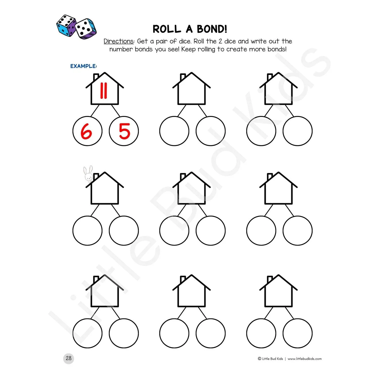 35-Page Number Bonds & Math Facts Worksheet Set DOWNLOAD