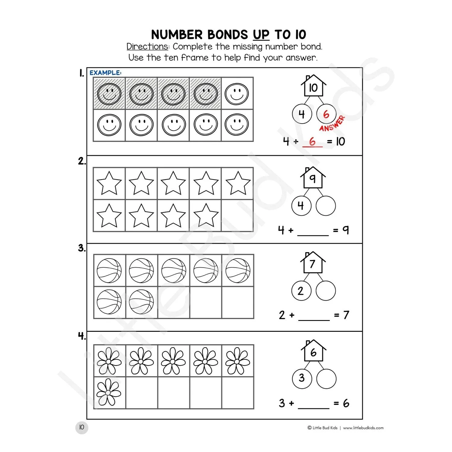 35-Page Number Bonds & Math Facts Worksheet Set DOWNLOAD