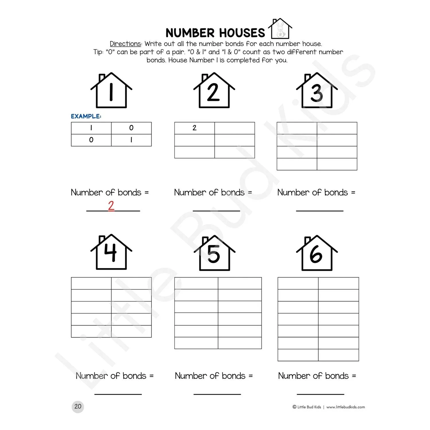 35-Page Number Bonds & Math Facts Worksheet Set DOWNLOAD