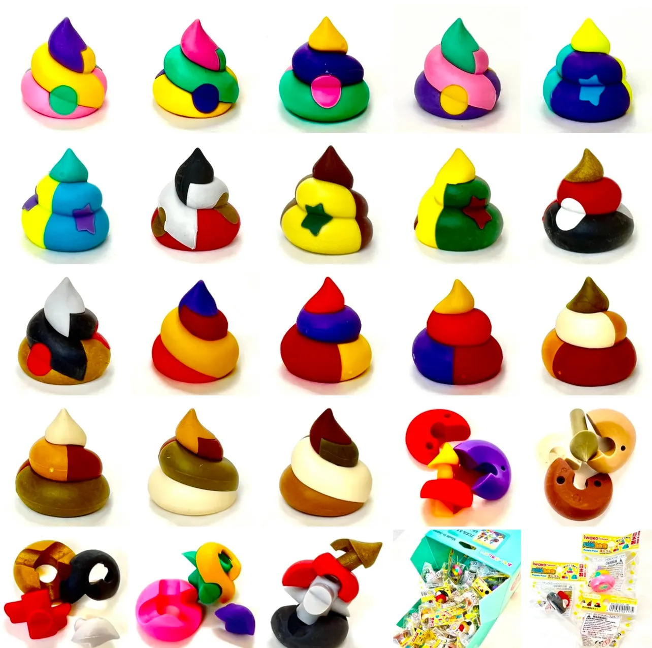 382791 RAINBOW UNCHI POOP ERASERS -30