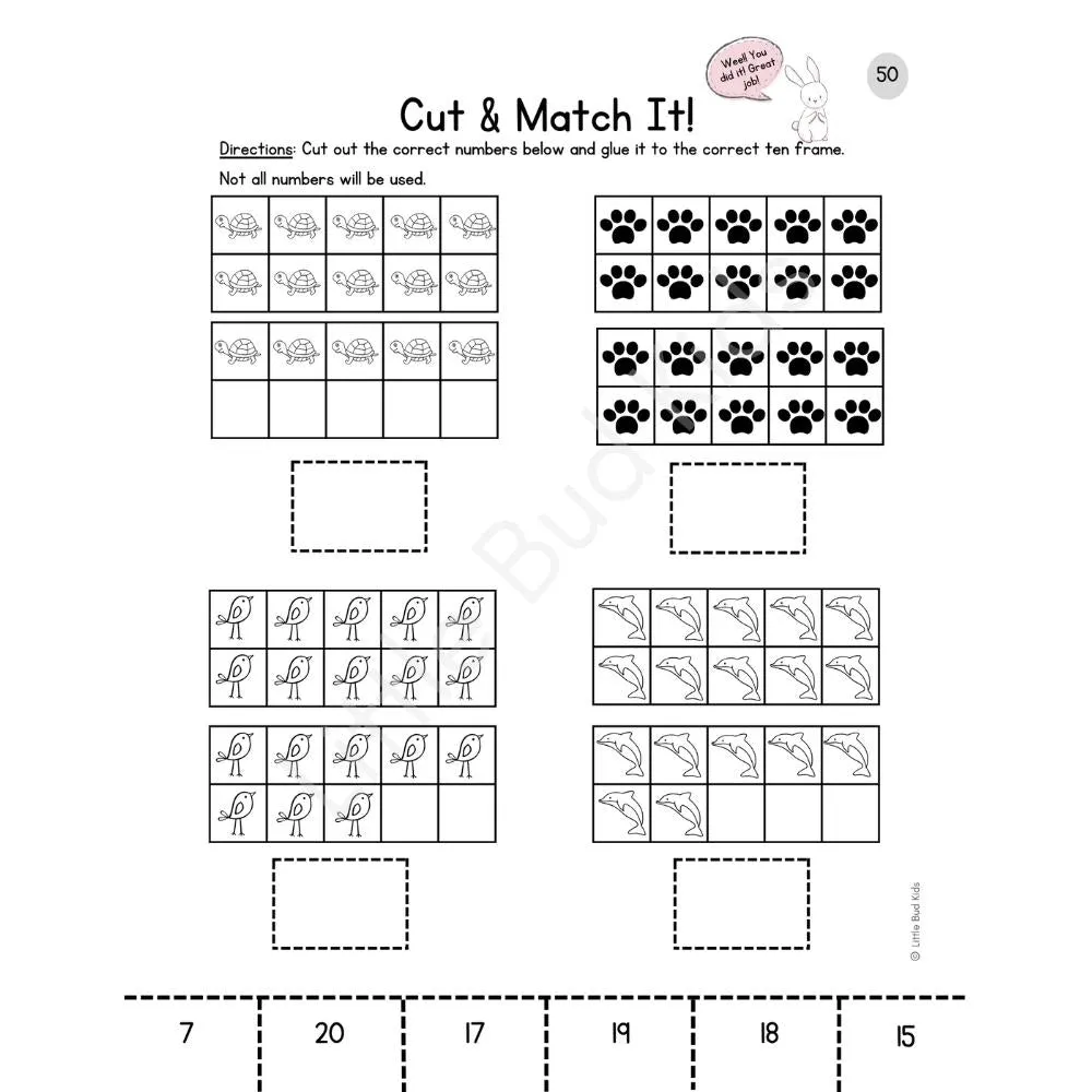 50-Page Beginning Math & Ten Frame Worksheet Set DOWNLOAD