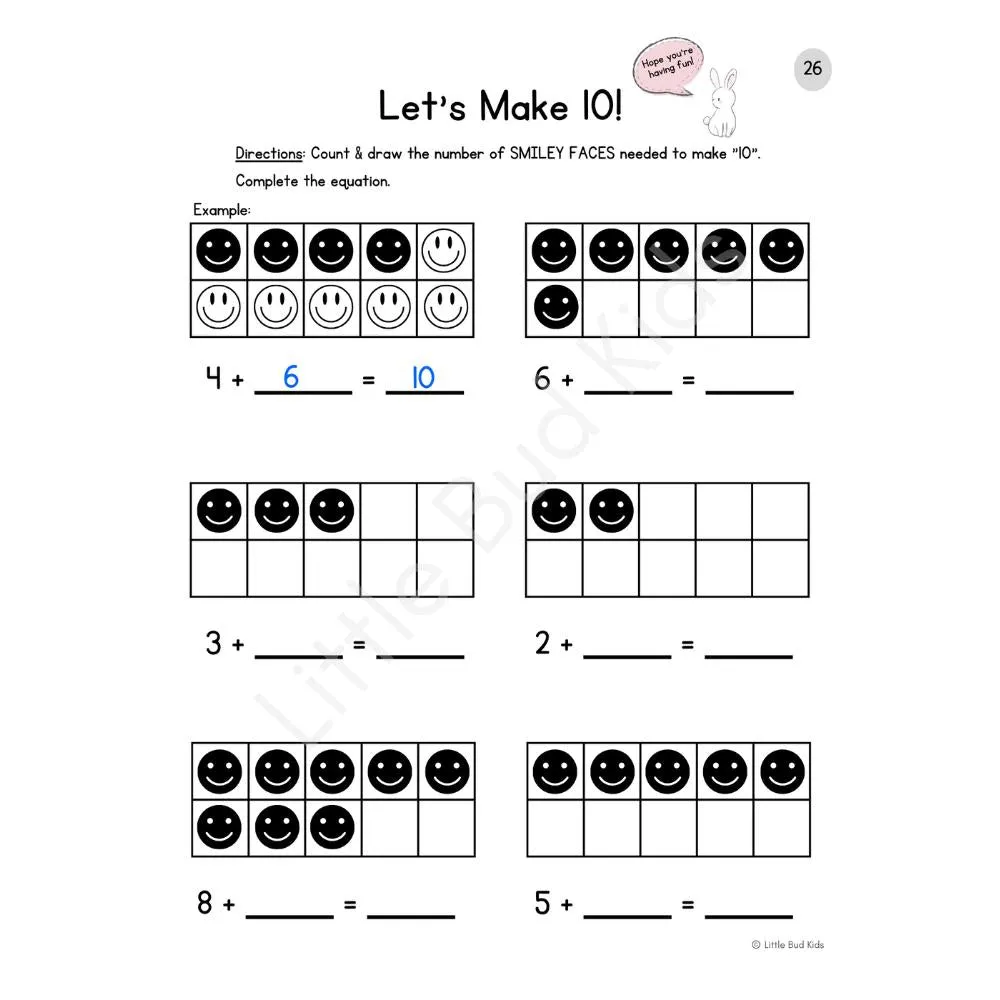 50-Page Beginning Math & Ten Frame Worksheet Set DOWNLOAD