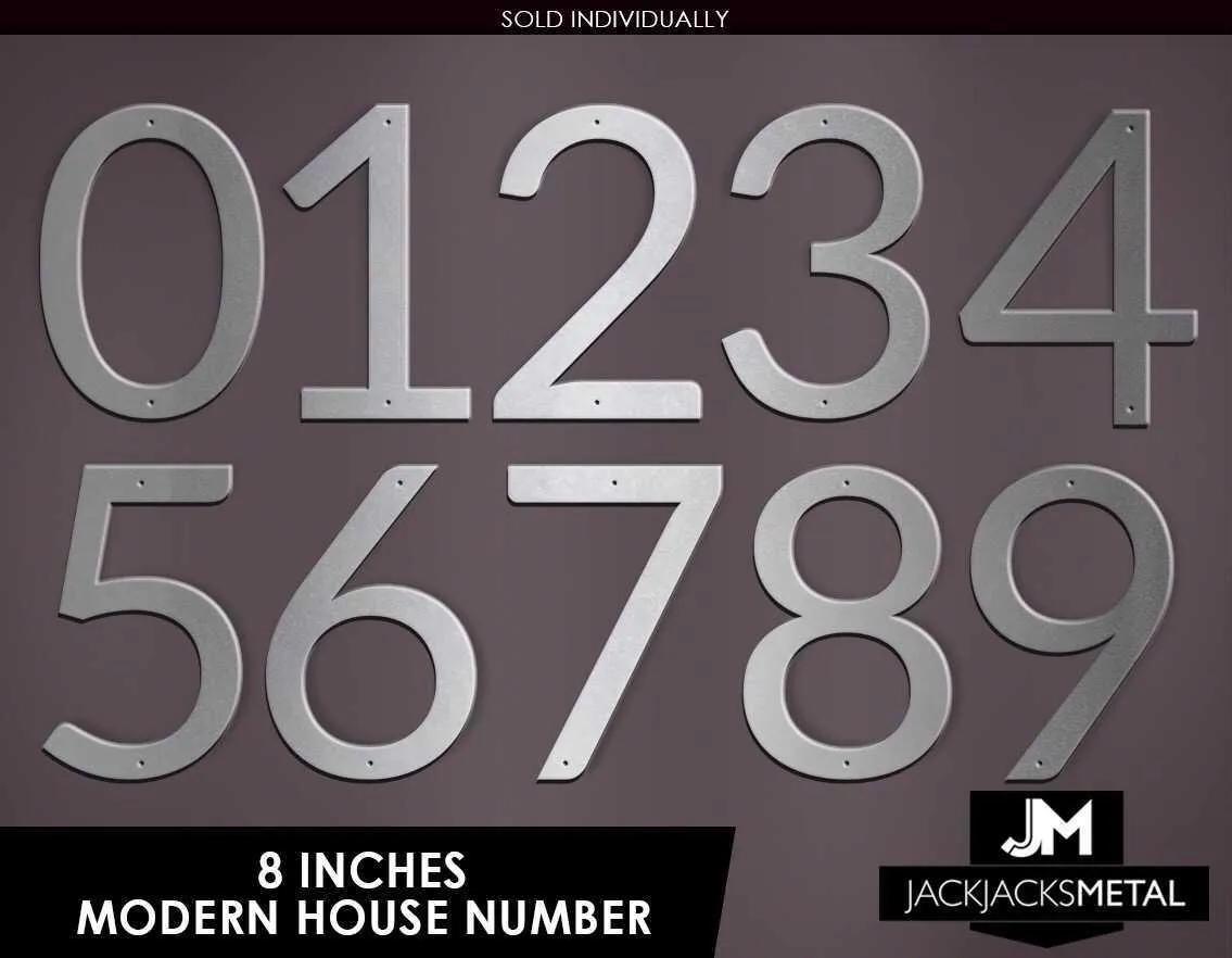 8'' Modern Classic House Number or Letter - Modern Classic Home Address - Large Door Numbers