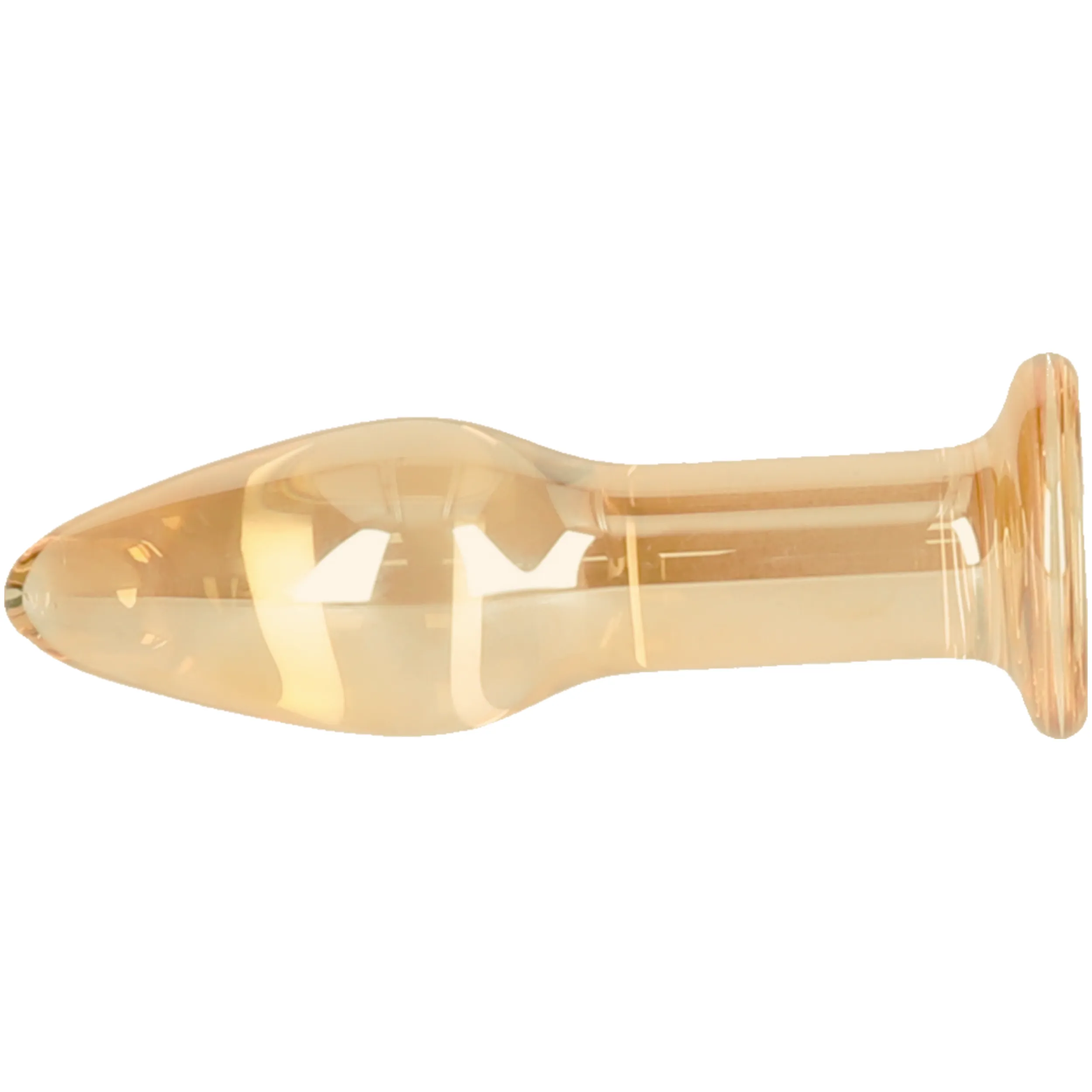 Amber Tapered Glass Anal Plug