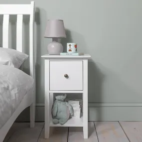 Asora Bedside Table with Drawer in Classic White