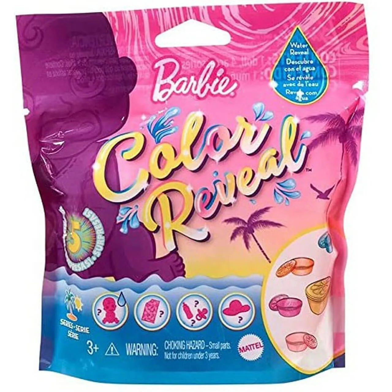 Barbie Color Reveal Baby Dolls with 5 Surprises, Sand & Sun Series