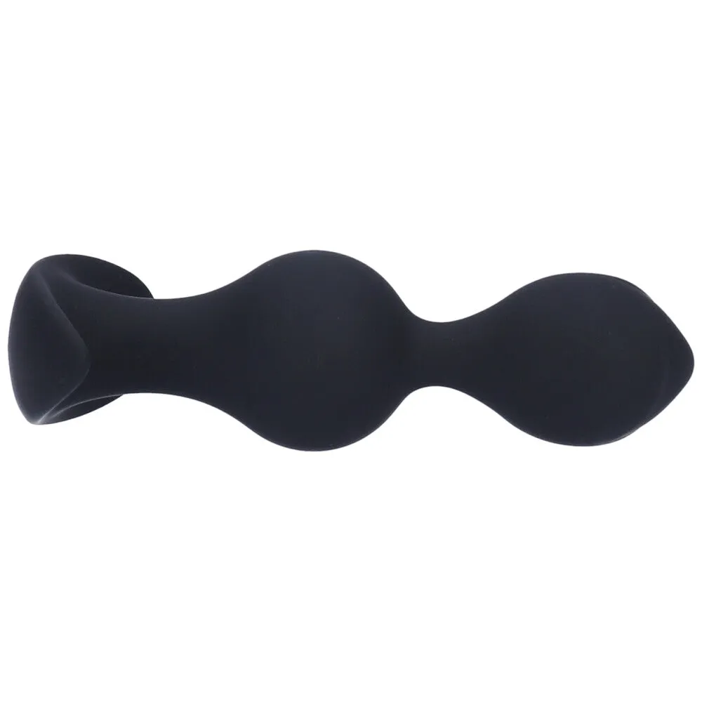 Beaded Silicone Anal Plug with Stainless Steel Ball