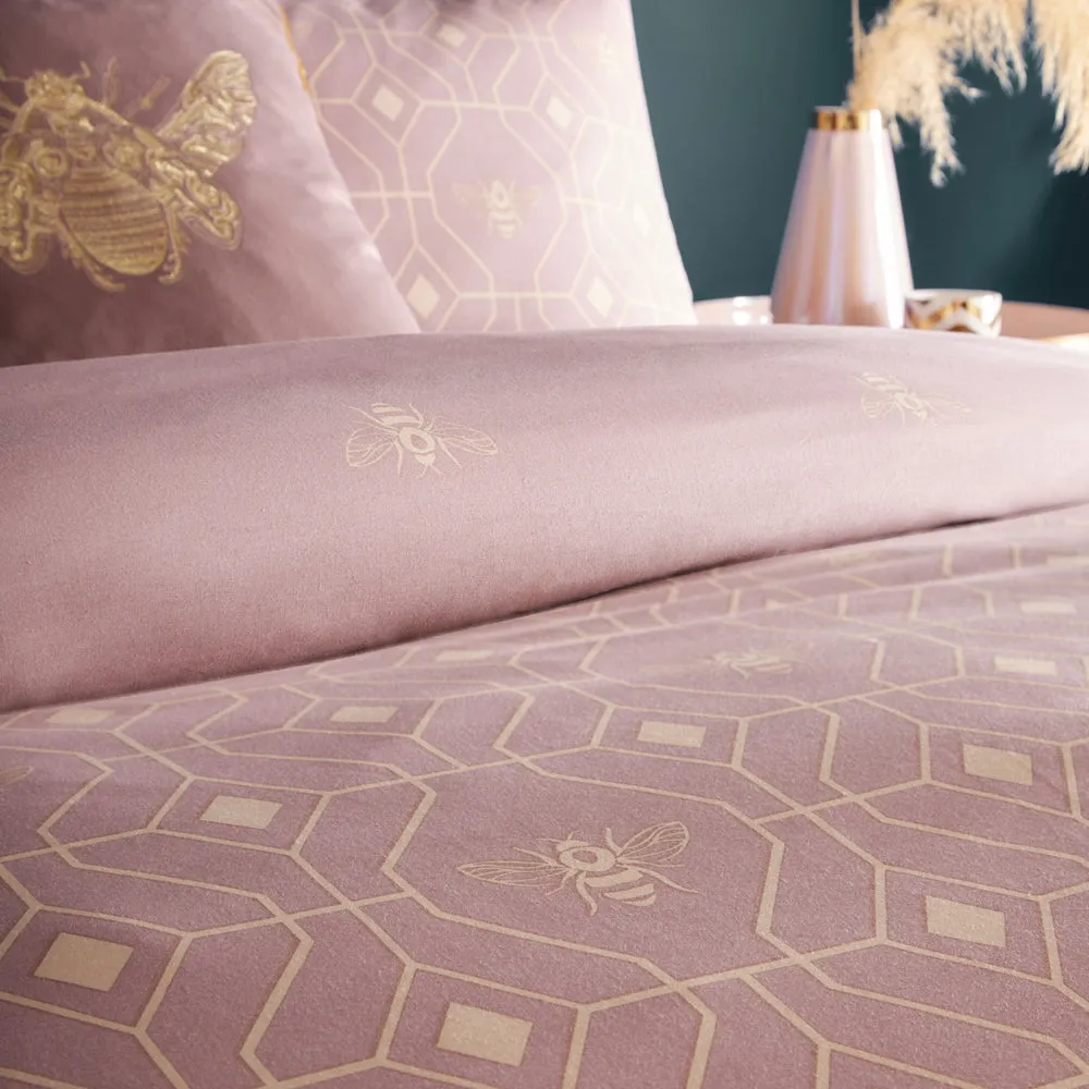 Bee Deco Geometric Duvet Cover Set Blush