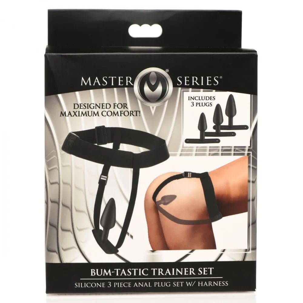 Bum-Tastic Trainer Set Silicone 3 Piece Anal Plug Set w- Harness