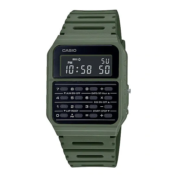 Casio Data Bank Calculator Green Resin Band Watch CA53WF-3B CA-53WF-3B