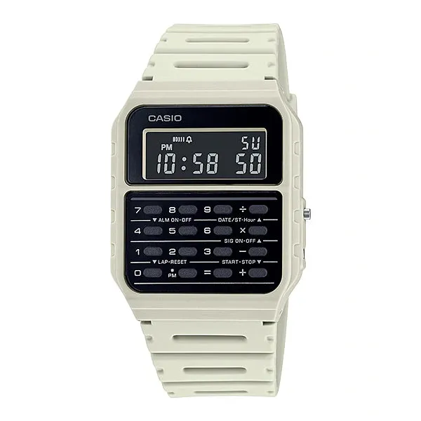 Casio Data Bank Calculator Off-White Resin Band Watch CA53WF-8B CA-53WF-8B