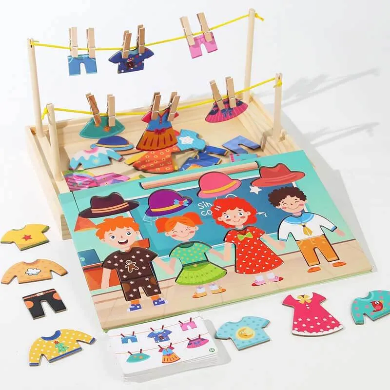 Creative Dress-Up Puzzle & Drying Rack Play Set