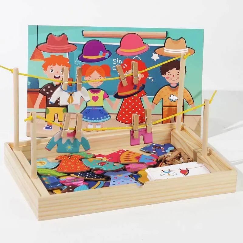 Creative Dress-Up Puzzle & Drying Rack Play Set