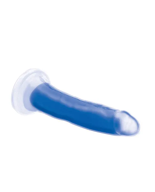 Curve Toys Lollicock 7" Glow In The Dark Silicone Dildo - Blue