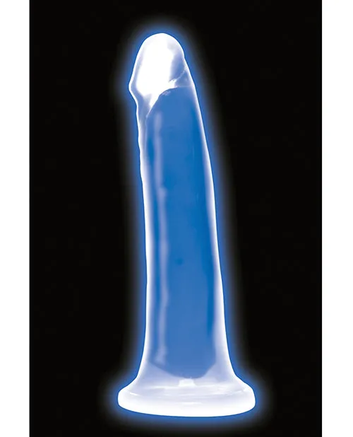 Curve Toys Lollicock 7" Glow In The Dark Silicone Dildo - Blue