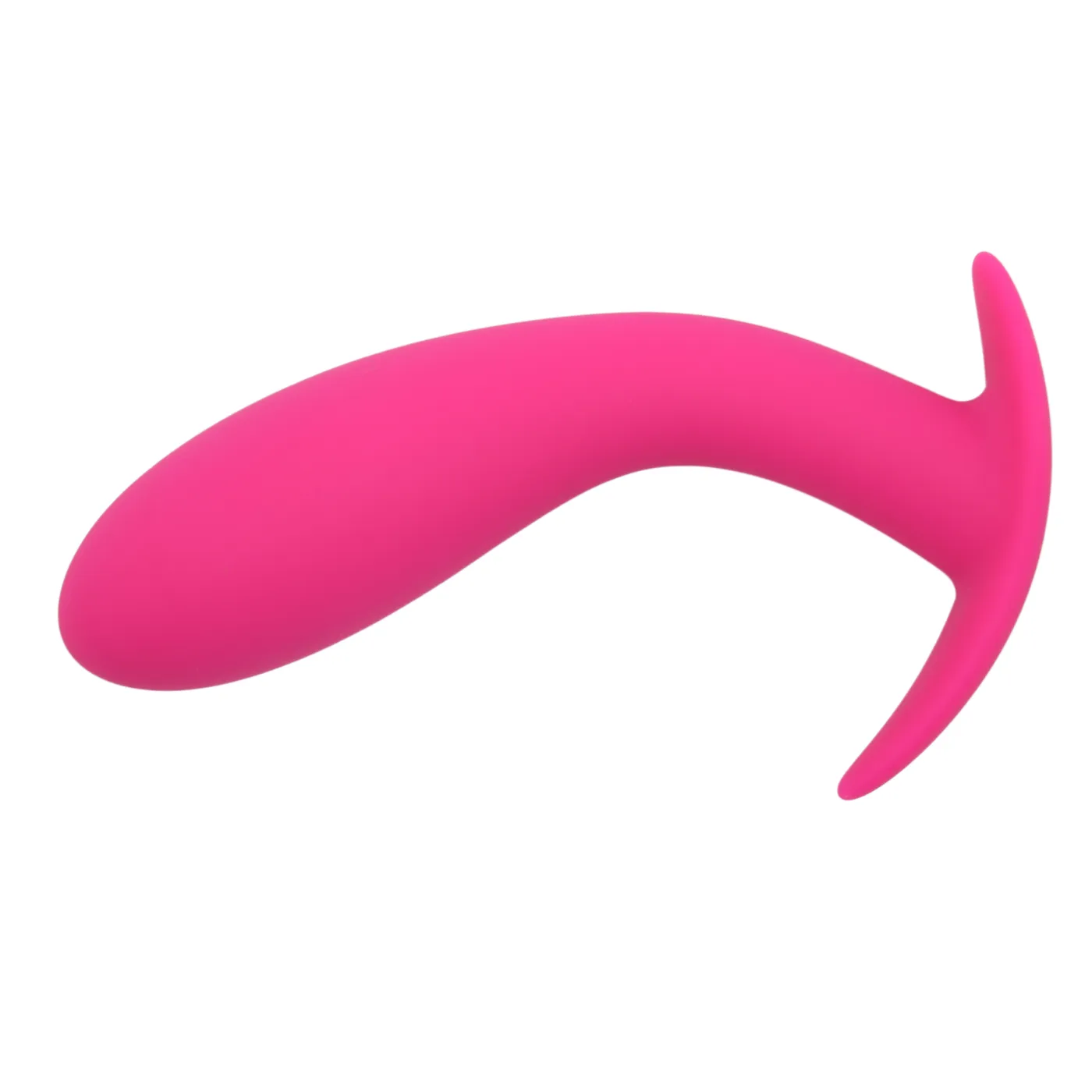 Curved Silicone Butt Plug With Flared Base