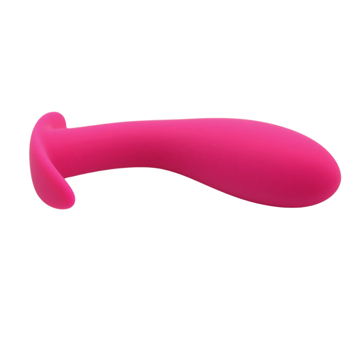 Curved Silicone Butt Plug With Flared Base