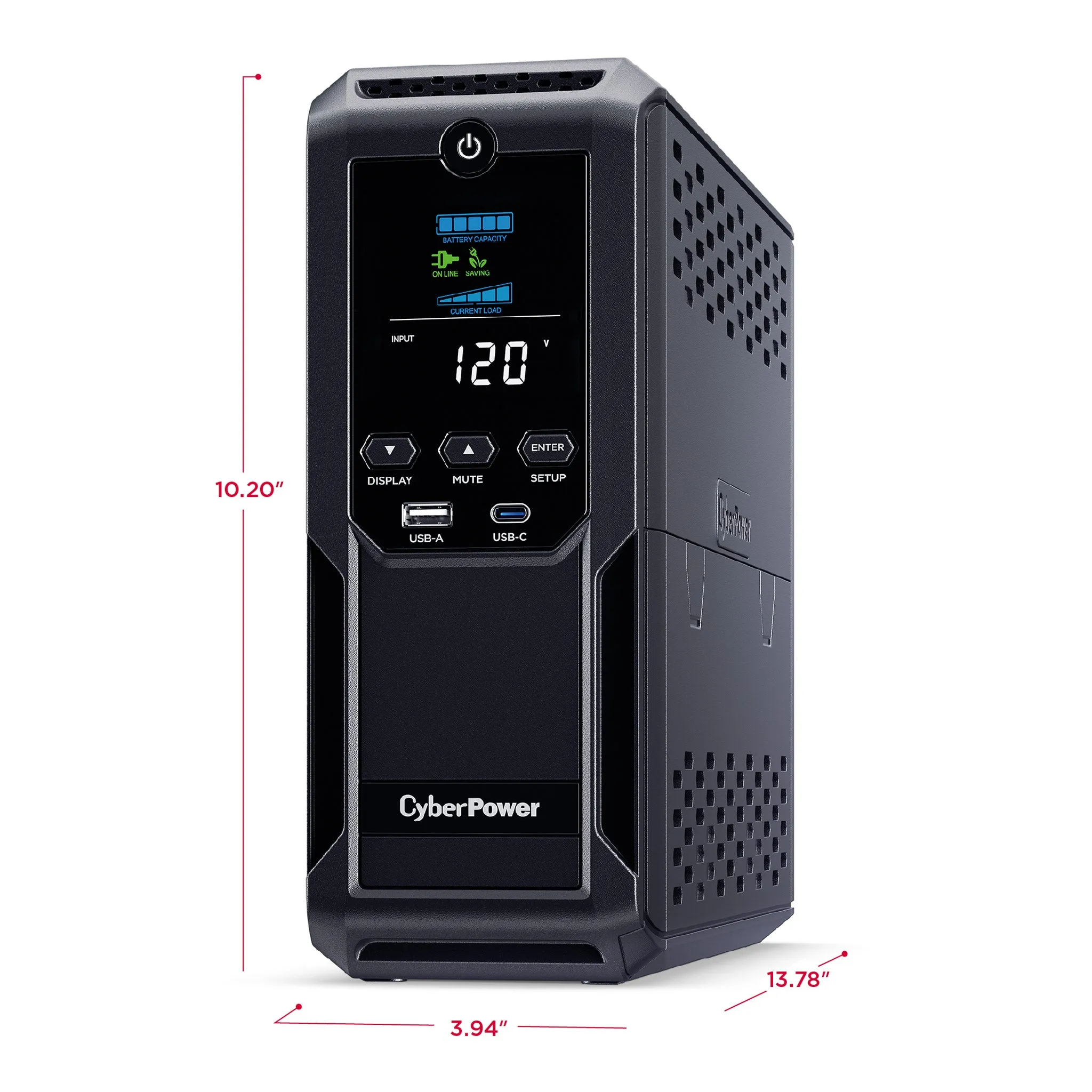 CyberPower CP1500AVRLCD3 12-Outlet 900W Line Interactive Intelligent LCD Display UPS