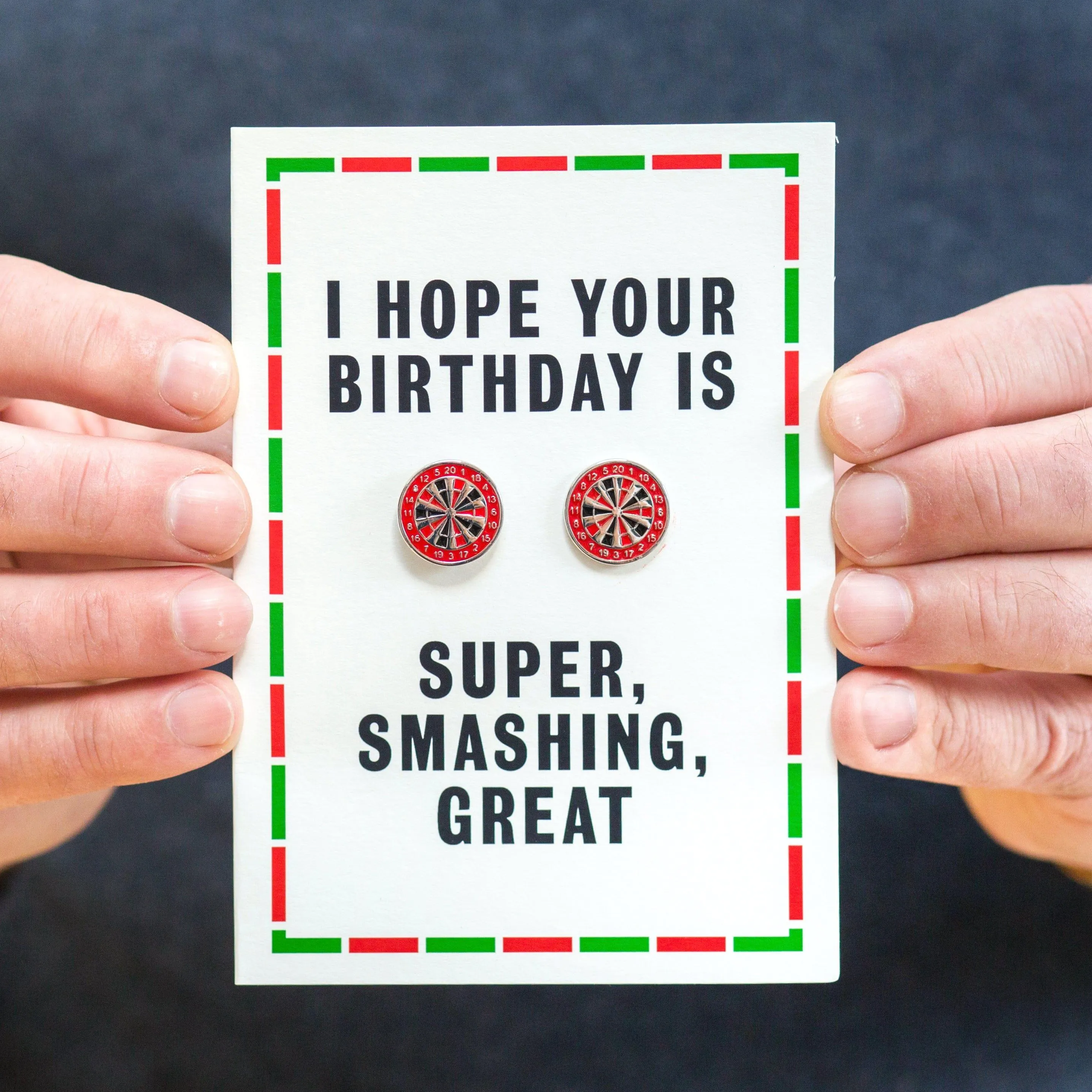 Dart Board Birthday Card and Cufflinks