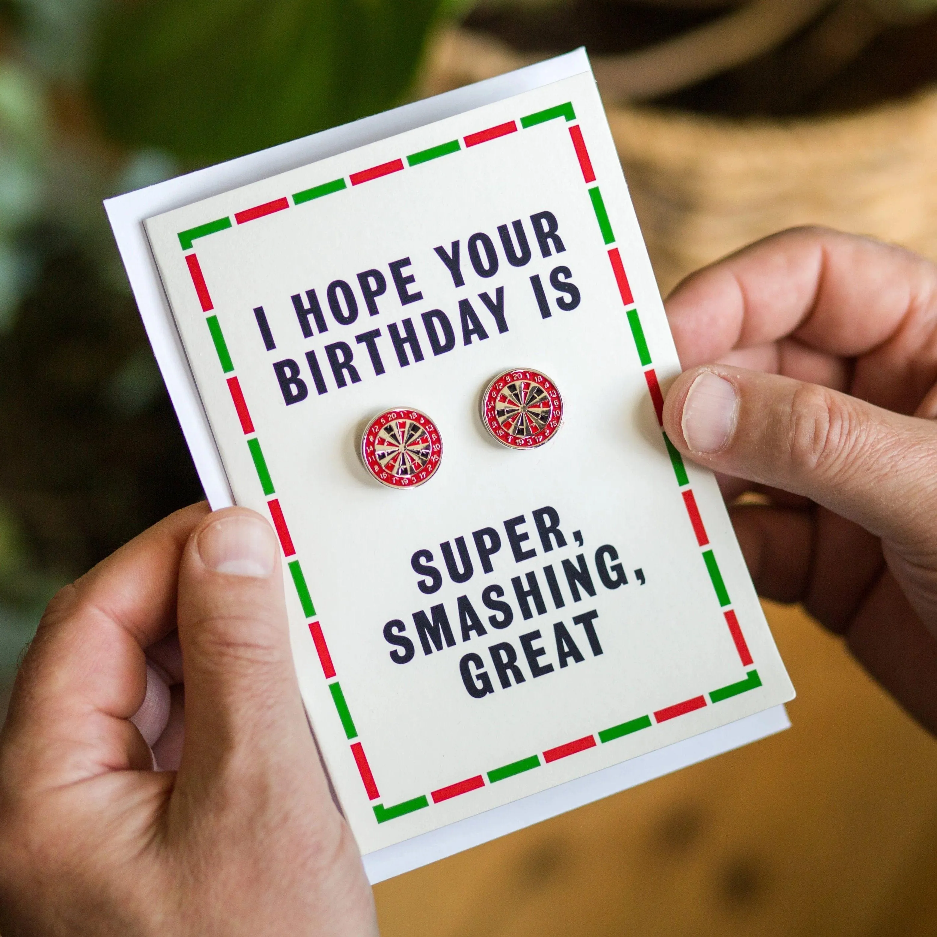 Dart Board Birthday Card and Cufflinks