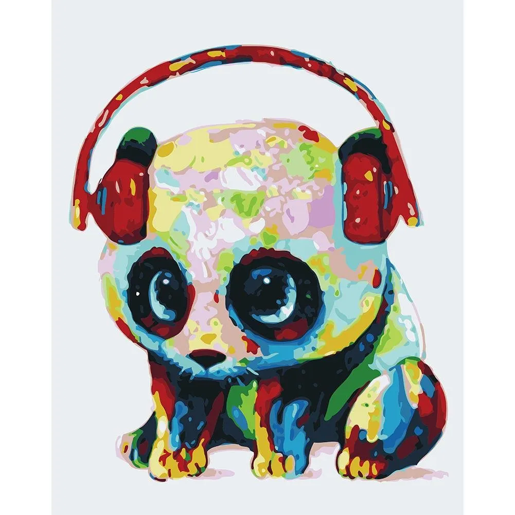 Earphone Panda - Paint by Numbers 40x50cm