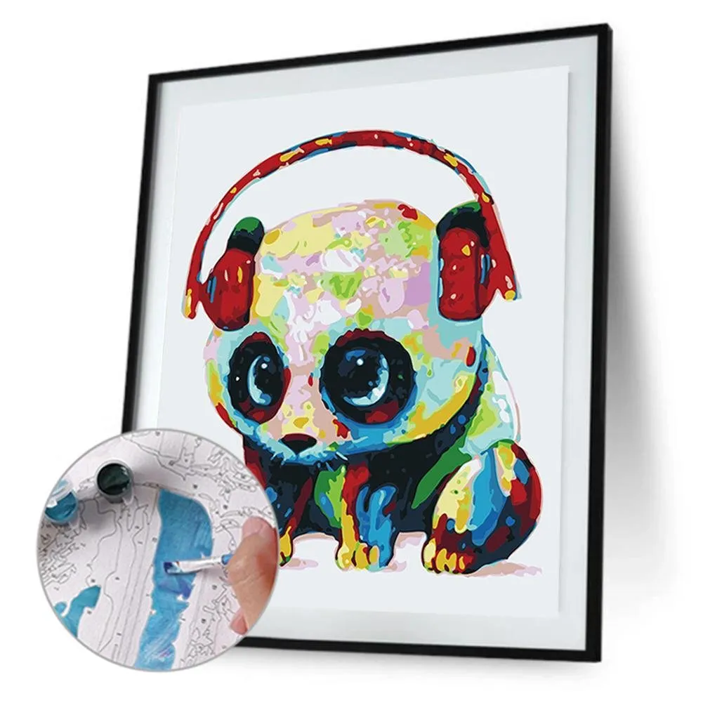 Earphone Panda - Paint by Numbers 40x50cm