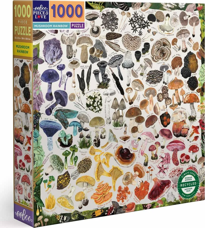 EeBoo Mushroom Rainbow 1000 Piece Puzzle