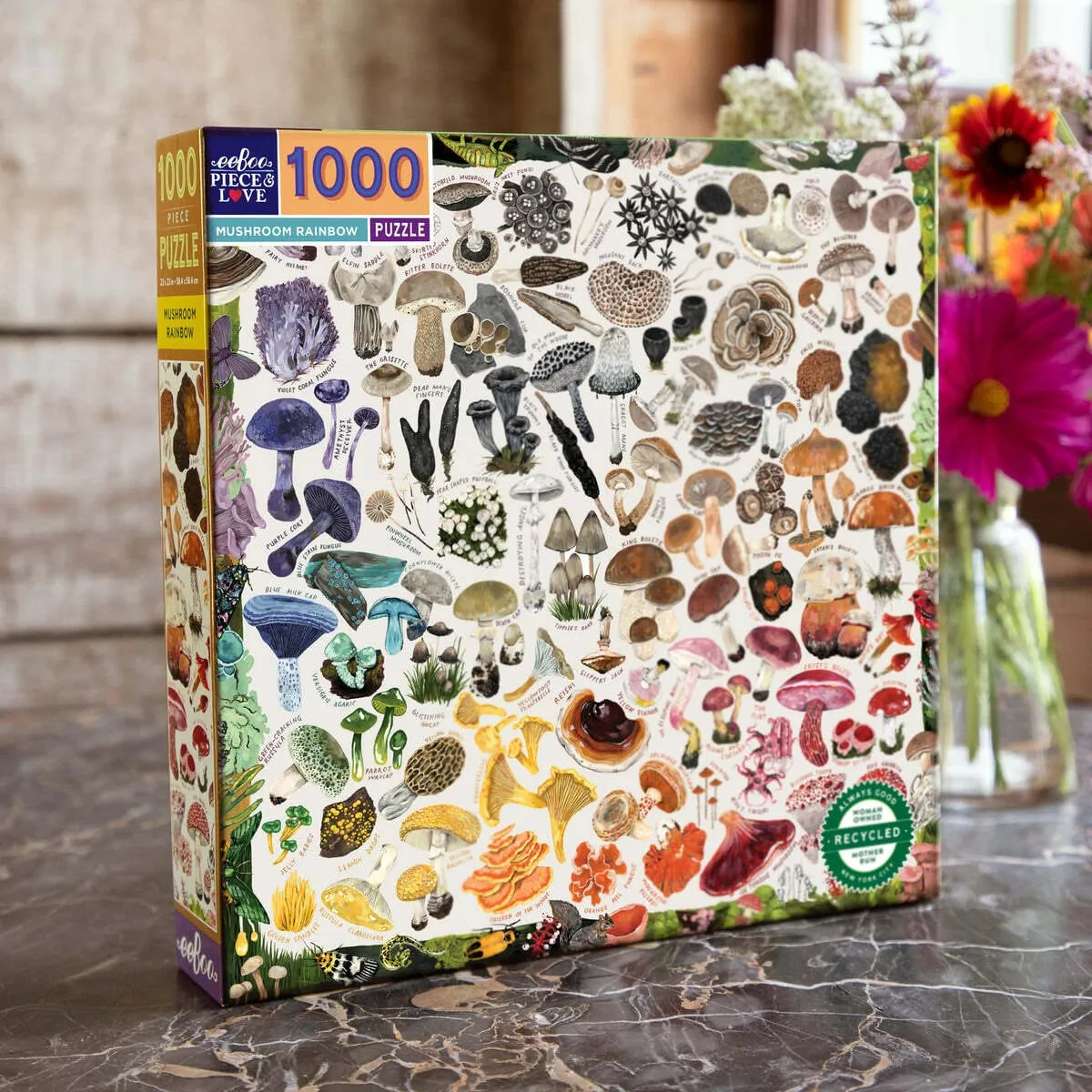 EeBoo Mushroom Rainbow 1000 Piece Puzzle