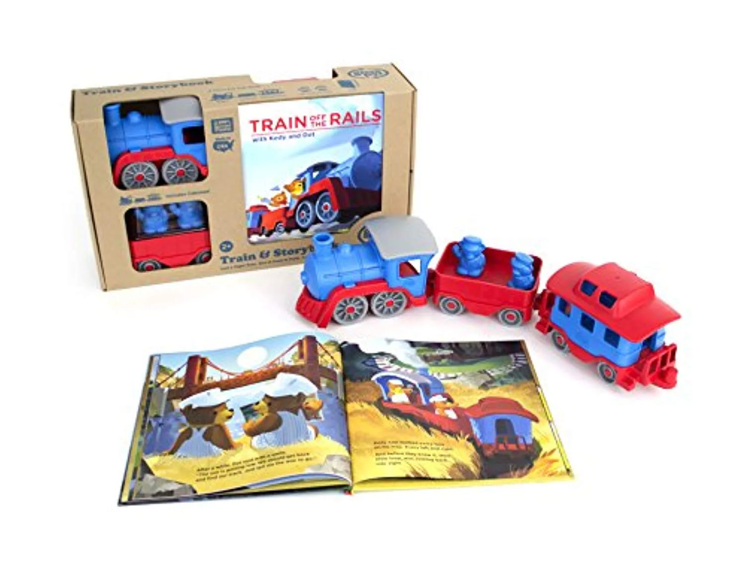 Green Toys Storybook Gift Set Includes Train & Storybook 100% Recycled Plastic