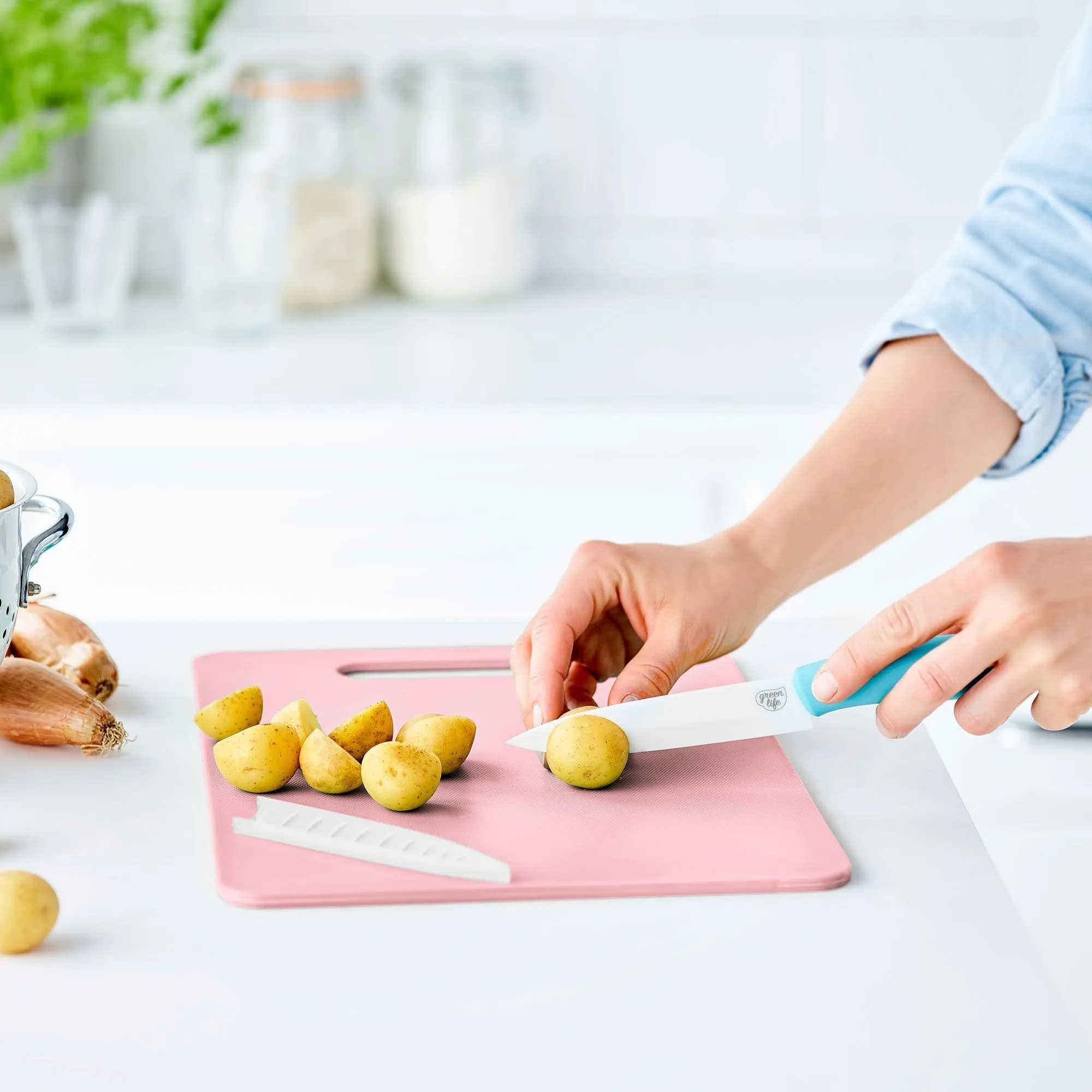 GreenLife Cutting Board Set | Pink