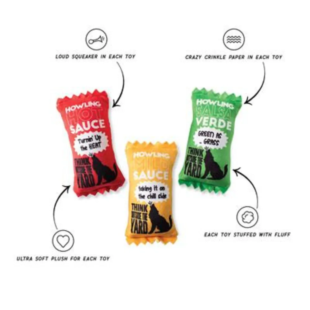 Howling Hot Sauce 3pk Dog Toy