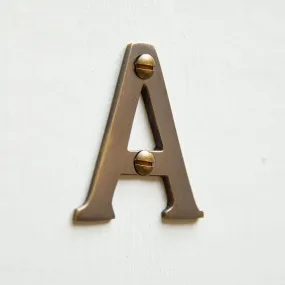 Light Antique Brass 2 Inch House Letters