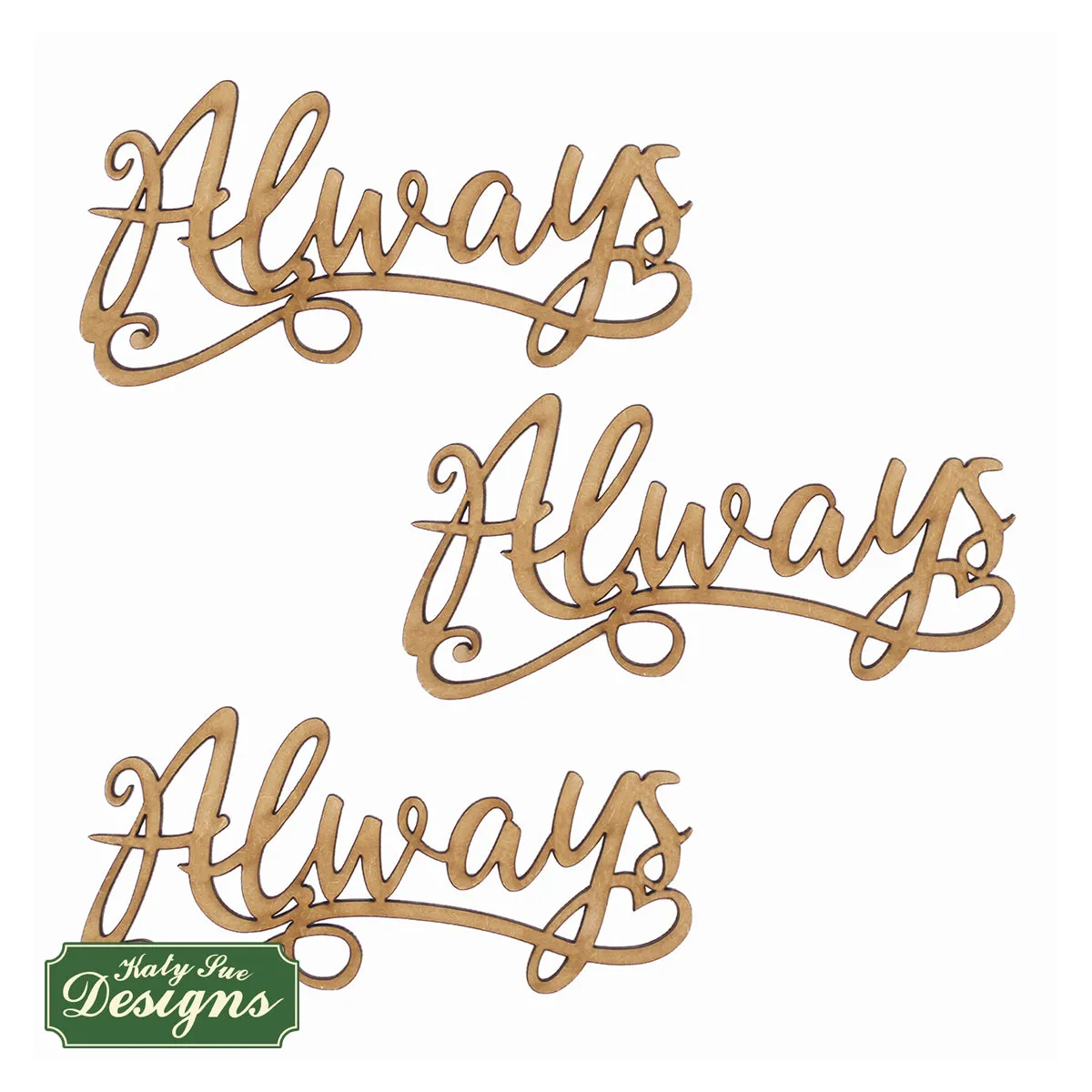 MDF Embellishment Words - Always (Set of 3)