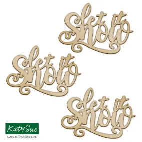 MDF Embellishment Words - Let It Snow (Set of 3)