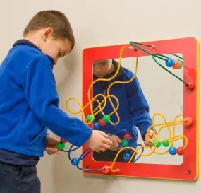 MIRROR AND BEADS WALL GAME, RED