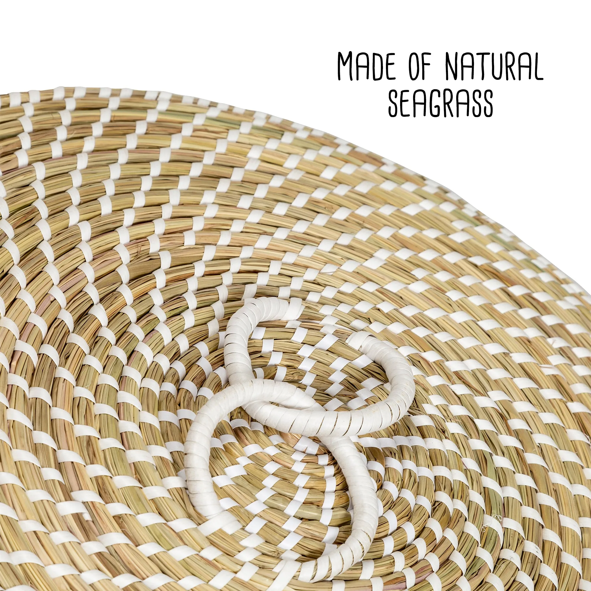 Natural/White Seagrass Snake Charmer's Nesting Baskets (Set of 3)