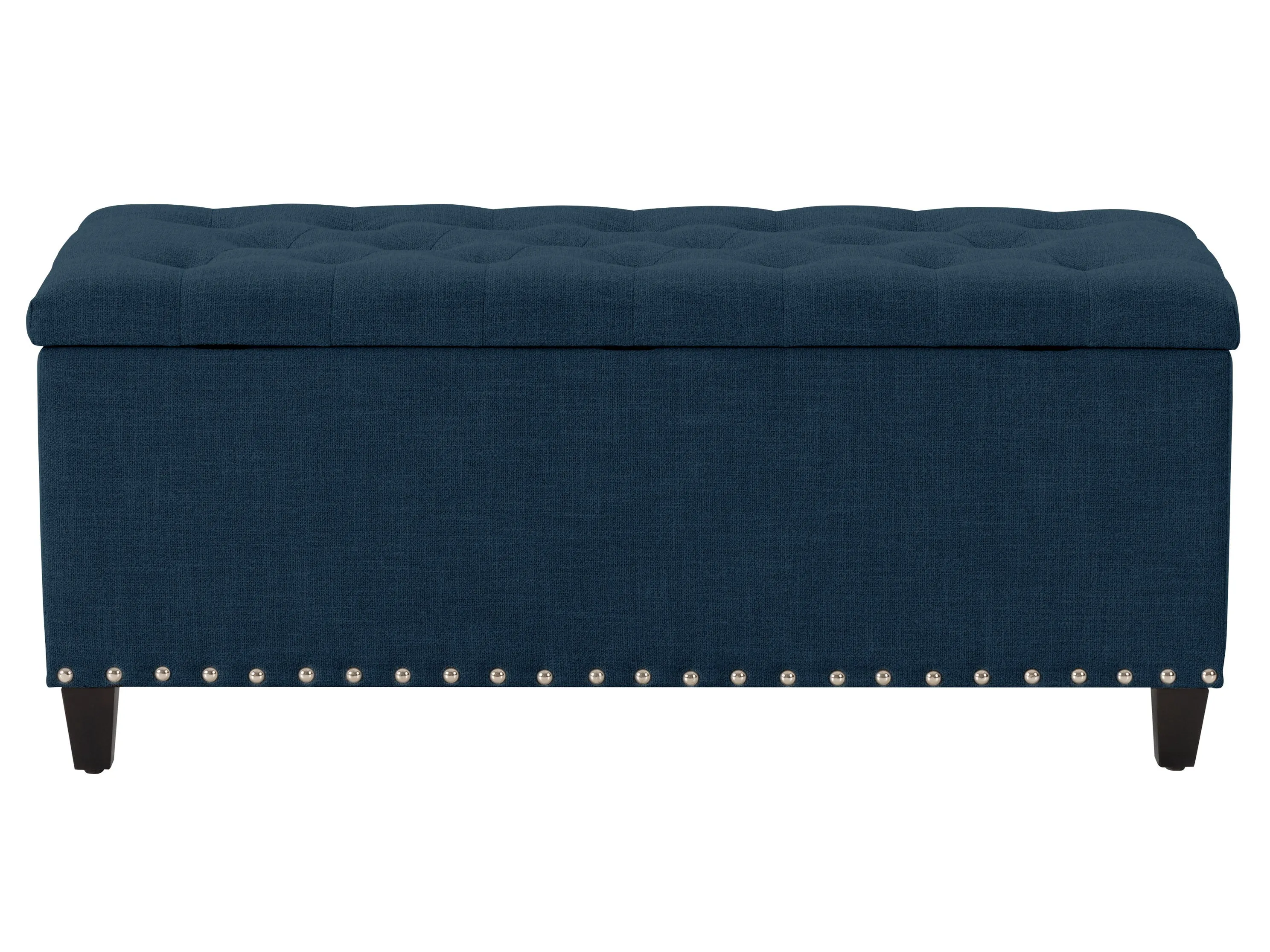 Navy Blue Tufted Storage Ottoman