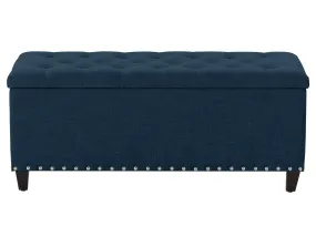 Navy Blue Tufted Storage Ottoman