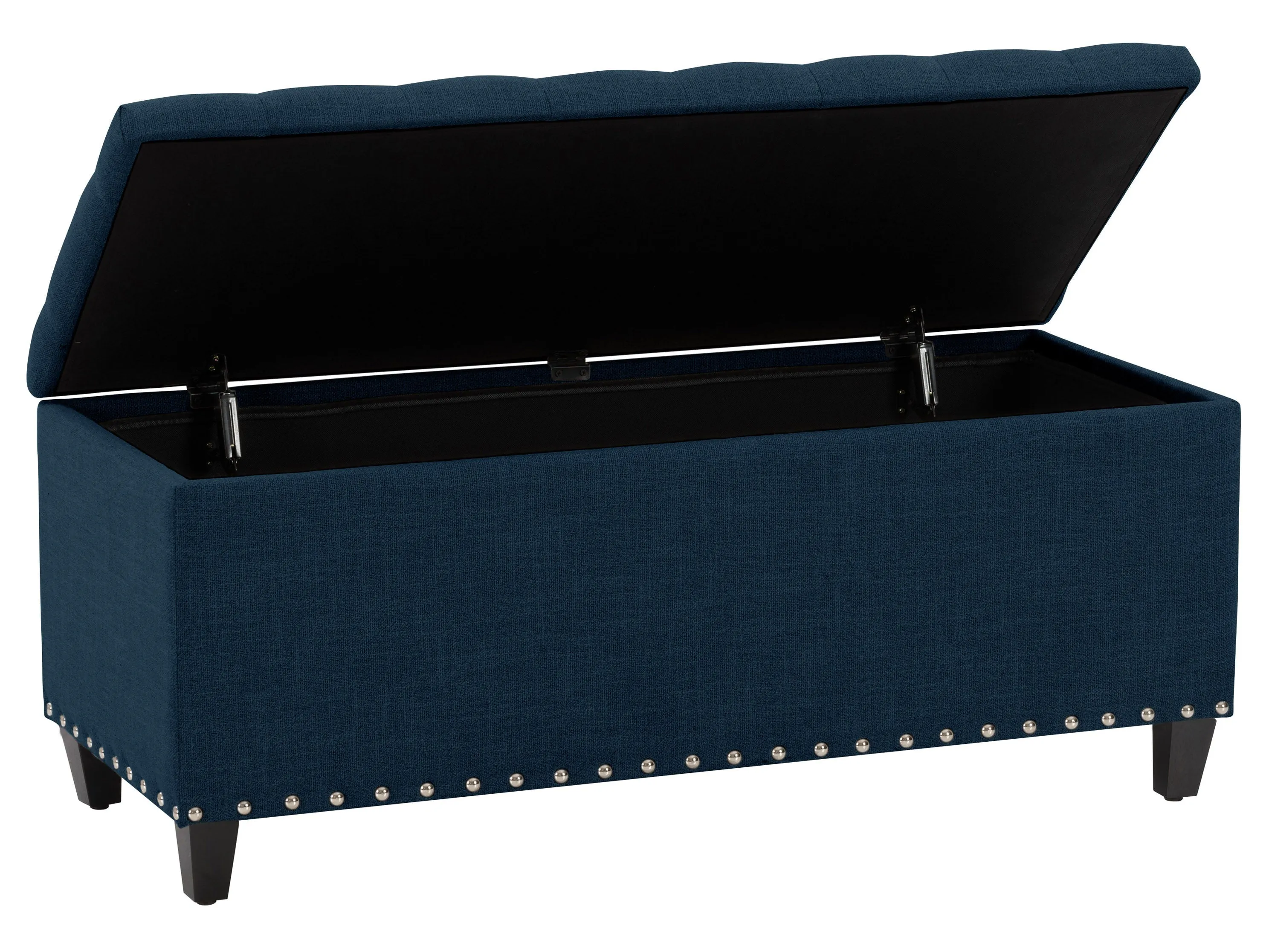 Navy Blue Tufted Storage Ottoman