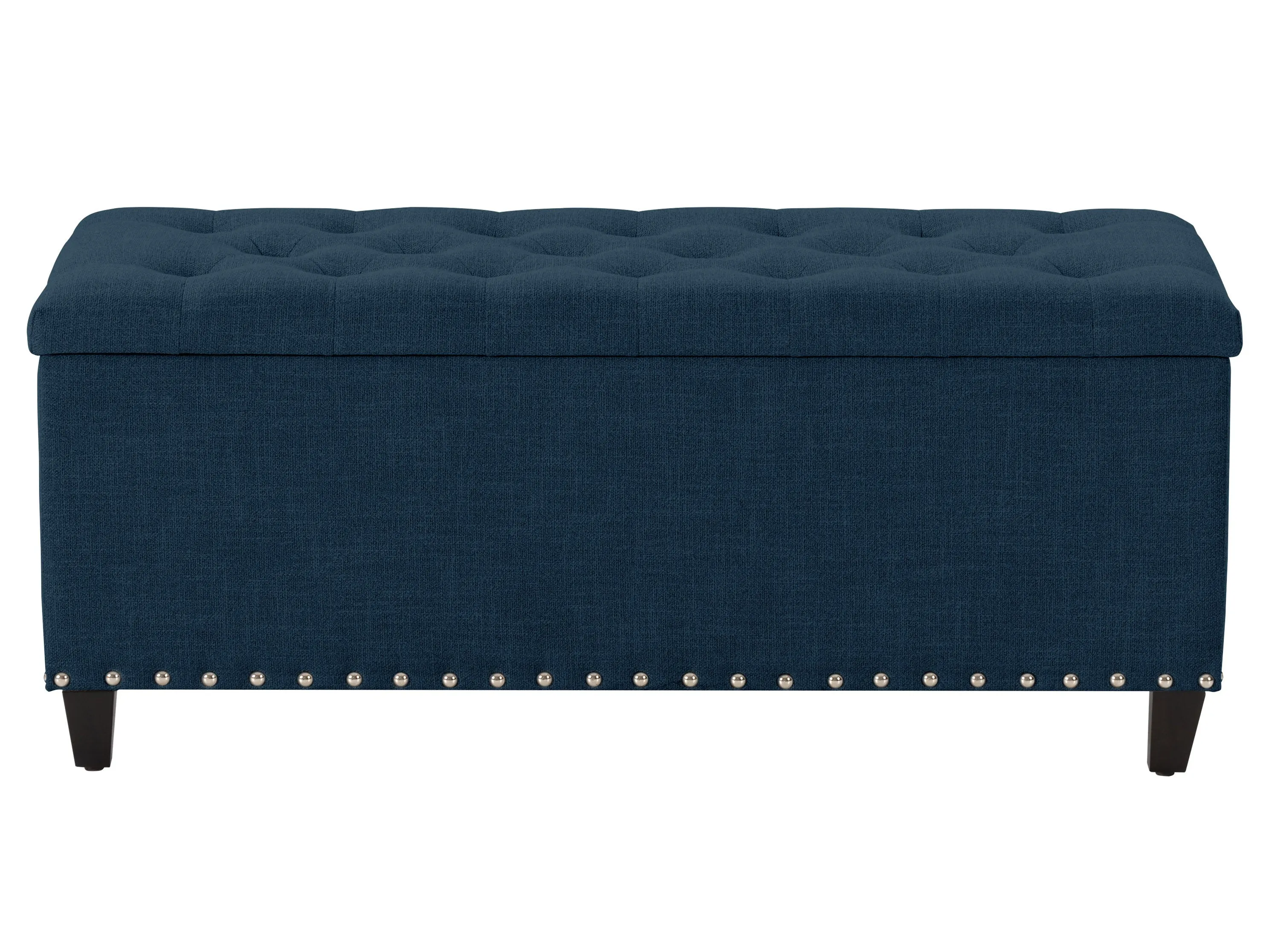 Navy Blue Tufted Storage Ottoman