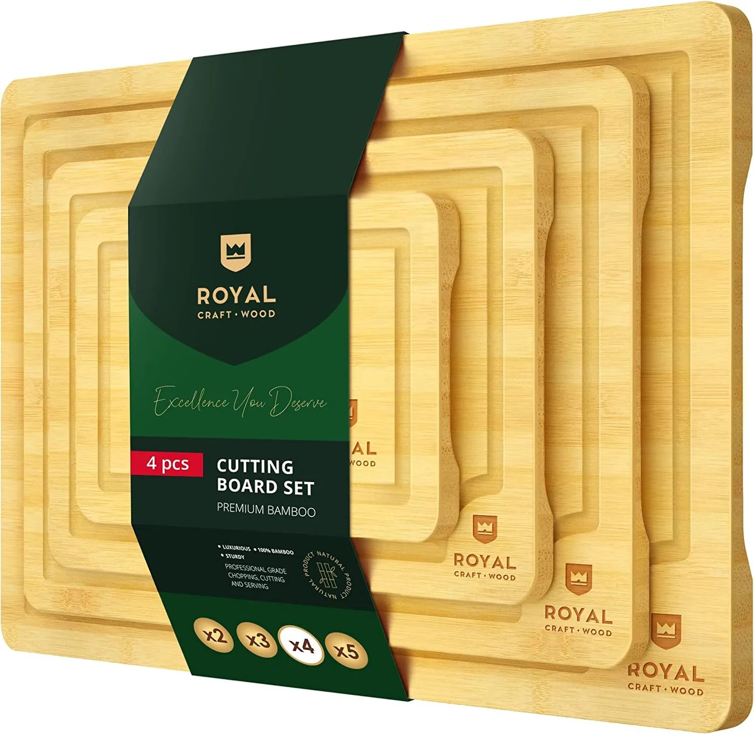 Organic Bamboo Cutting Board with Juice Groove