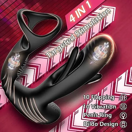 Prostate Massager with 10 Flapping & Vibration Settings