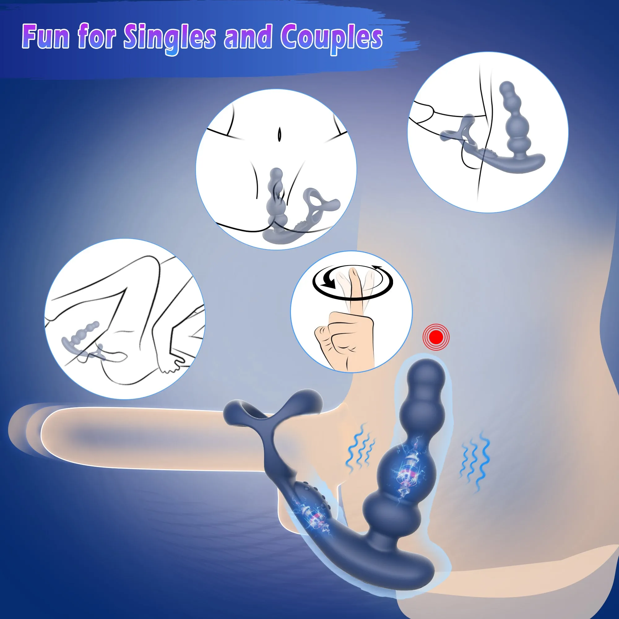 Prostate Massager with High Speed Rotation & Vibration