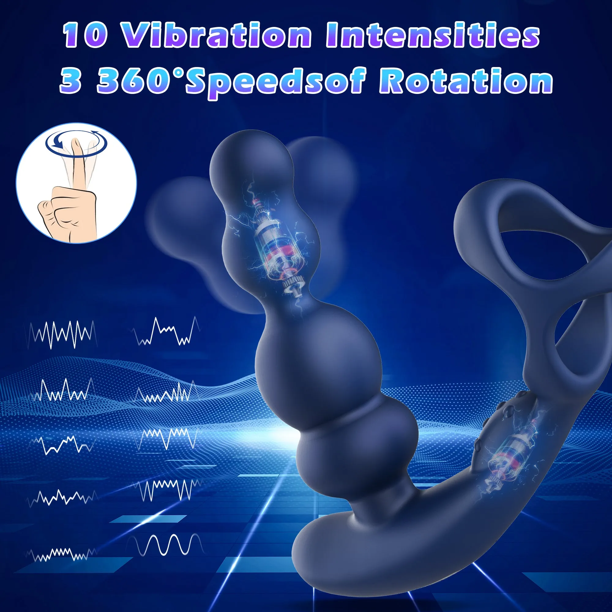 Prostate Massager with High Speed Rotation & Vibration