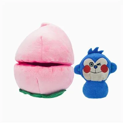 Puzzle Hunter Peach Plush Dog Toy