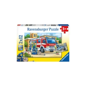 Ravensburger - Police and Firefighters Puzzle 2x12 pieces