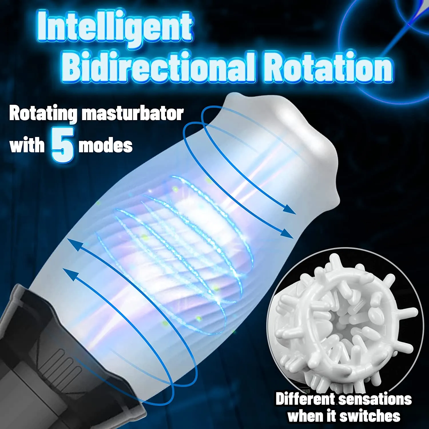 Rocket - Automatic Male Masturbator Blowjob Toy With 5 Rotation Speeds & 10 Vibration Modes - Laphwing