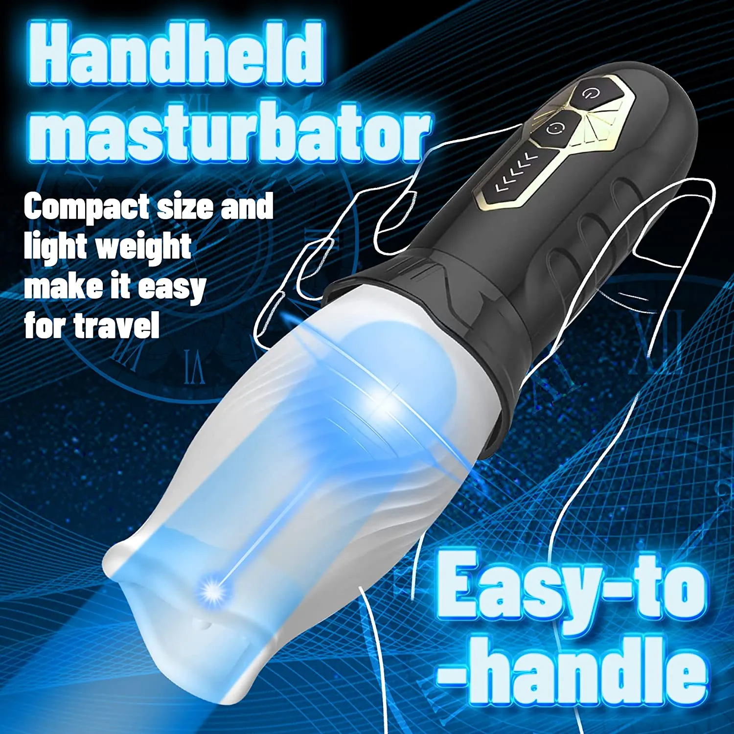 Rocket - Automatic Male Masturbator Blowjob Toy With 5 Rotation Speeds & 10 Vibration Modes - Laphwing